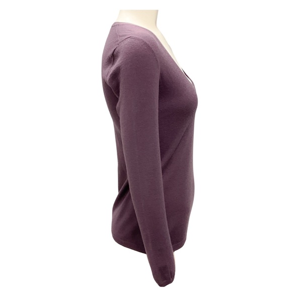 BRUNELLO CUCINELLI PURPLE FINE KNIT CASHMERE SWEATER - Picture 2 of 6